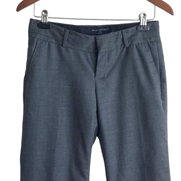 Banana Republic Women Pants 4P Smokey Gray Flare Leg Zip Pockets Office‎ Retro - Picture 13 of 14
